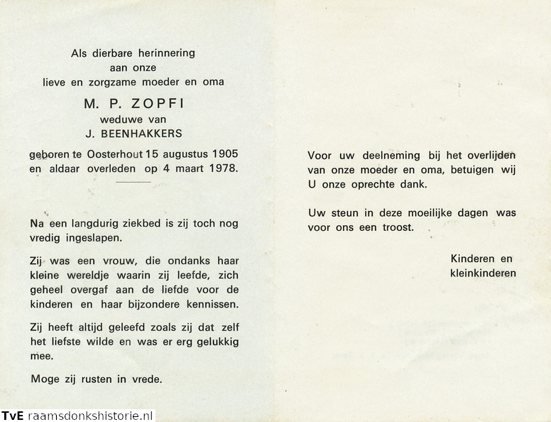 M.P. Zopfi J. Beenhakkers