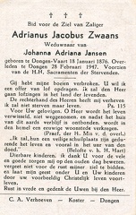 Adrianus Jacobus Zwaans Johanna Adriana Jansen
