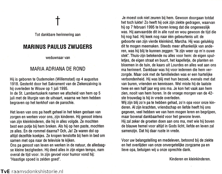 Marinus Paulus Zwijgers Maria Adrina de Rond