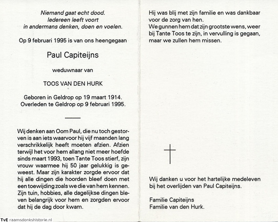 Capiteijns, Paul  Toos van den Hurk