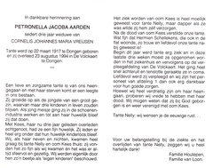 Petronella Jacoba Aarden Cornelis Johannes Maria Vreijsen