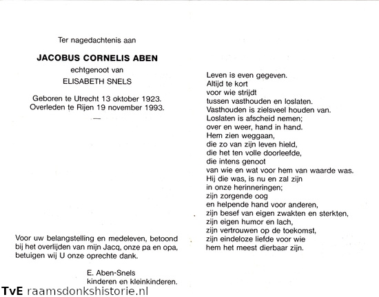 Jacobus Cornelis Aben Elisabeth Snels