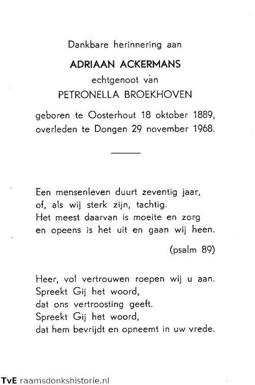 Adriaan Ackermans Petronella Broekhoven
