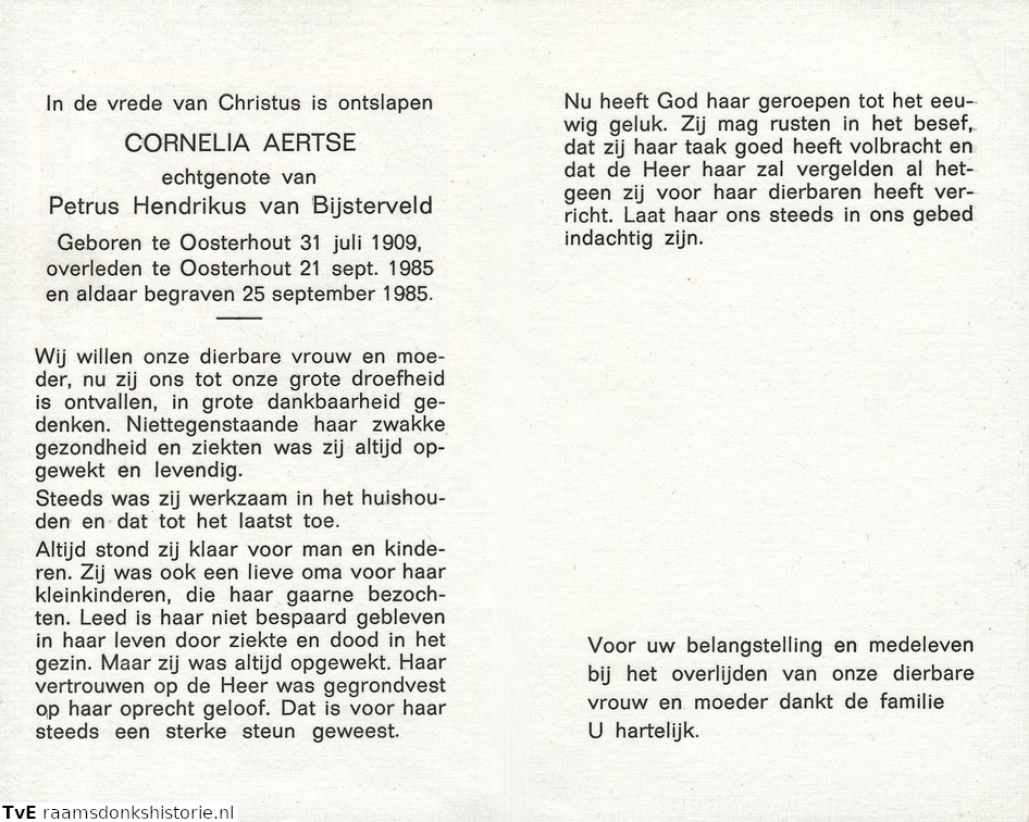 Cornelia Aertse Petrus Hendrikus van Bijsterveld