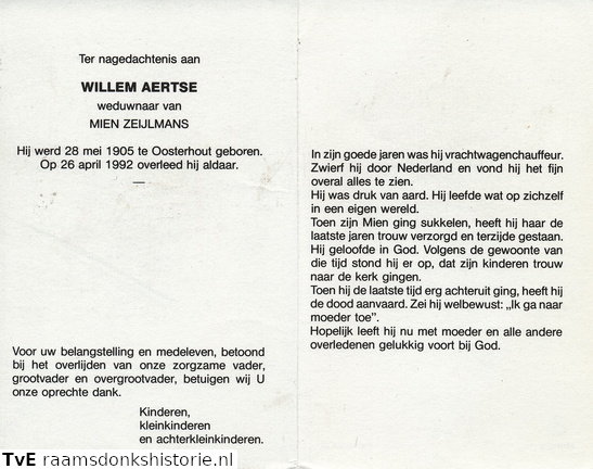 Willem Aertse- Mien Zeijlmans