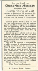 Clazina Maria Akkermans- Johannes Huberus van Gool