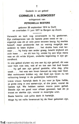Cornelis J Alsemgeest-Petronella Besters