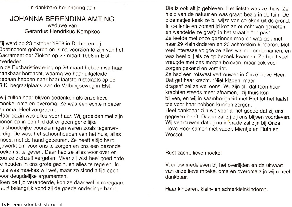 Johanna Berendina Amting- Gerardus Hendrikus Kempkes