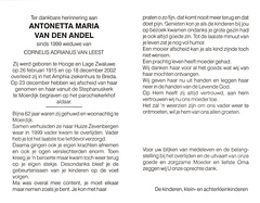 Antonetta Maria van den Andel- Conelis Adrianus van Leest