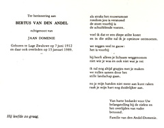 Bertus van den Andel Jaan Domenie