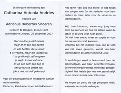 Catharina Antonia Andries- Adrianus Hubertus Snoeren