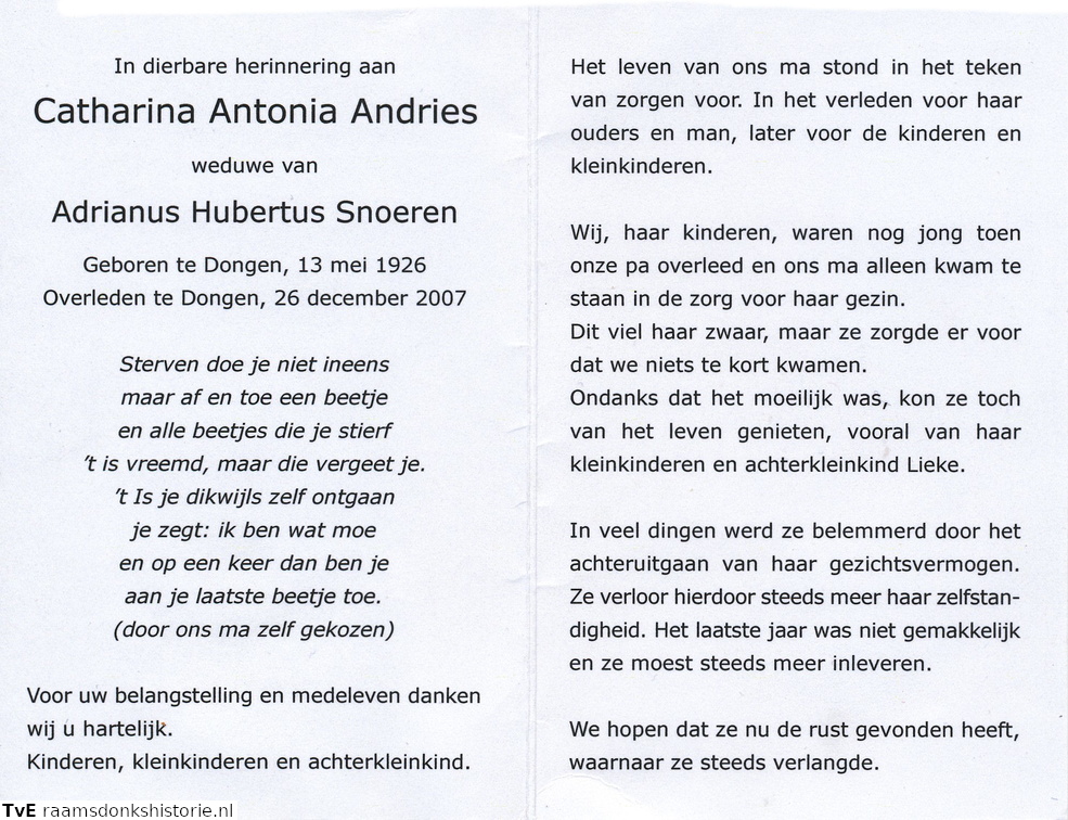 Catharina Antonia Andries Adrianus Hubertus Snoeren
