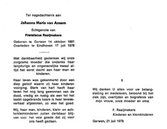 Johanna Maria van Ansem Franciscus Raaijmakers