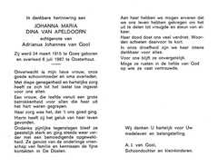 Johanna Maria Dina van Apeldoorn- Adrianus Johannes van Gool