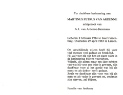 Martinus Petrus van Ardenne- A.J. Haremans