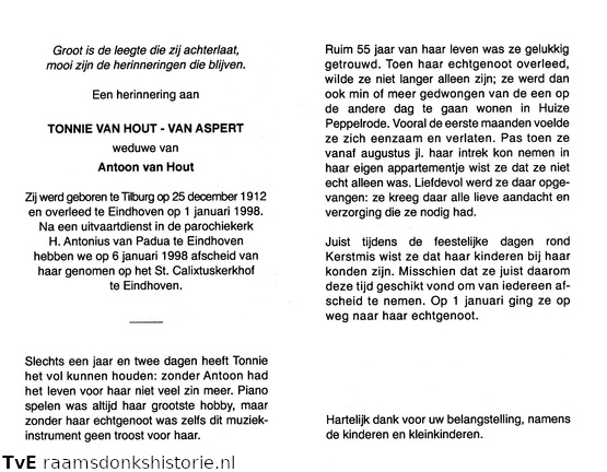 Tonnie van Aspert- Antoon van Hout