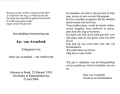 Jac van Avendonk Diny van Amelsvoort