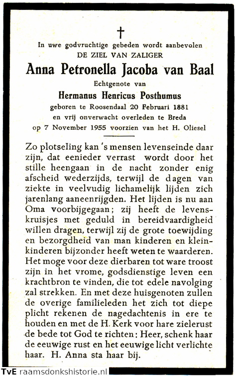 Anna Petronella Jacoba van Baal Hermanus Henricus Posthumus