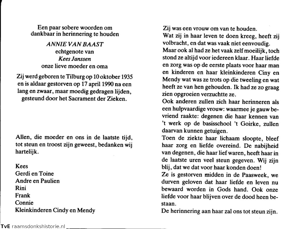 Annie van Baast Kees Janssen