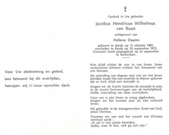 Jacobus Hendricus Wilhelmus van Baast Helena Daams