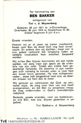 Ben Bakker Tini van den Muysenberg