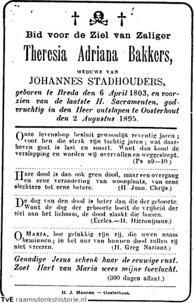 Theresia Adriana Bakkers Johannes Stadhouders