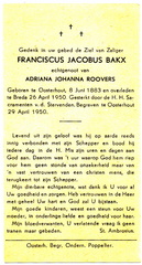 Franciscus Jacobus Bakx Adriana Johanna Roovers