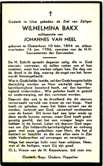 Wilhelmina Bakx Johannes van Meel