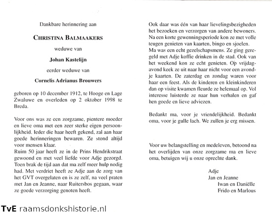 Christina Balmaakers Johan Kastelijn Cornelis Adrianus Brouwers