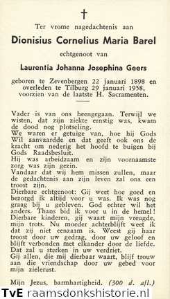 Dionisius Cornelius Maria Barel Laurentia Johanna Josephina Geers