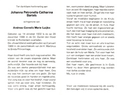 Johanna Petronella Catharina Bartels Andreas Cornelis Marie Luijkx
