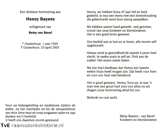 Henny Bayens Betsy van Bavel