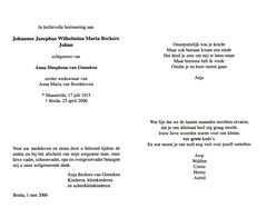 Johannes Jozephus Wilhelmina Maria Beckers Anna Dimphena van Ginneken