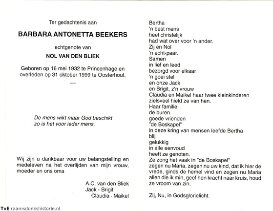 Barbara Antonetta Beekers Nol van den Bliek