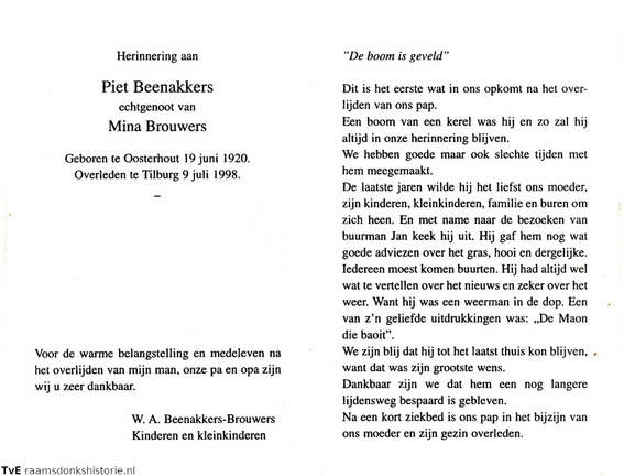 Piet Beenakkers Mina Brouwers