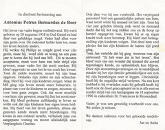 Adrianus Petrus  Bernardus de Beer
