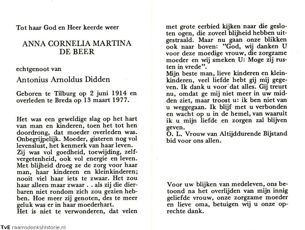 Anna Cornelia Martina de Beer Antonius Arnoldus Didden
