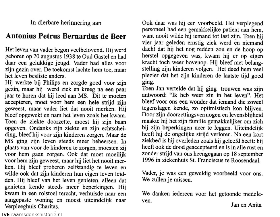 Antonius Petrus Bernardus de Beer
