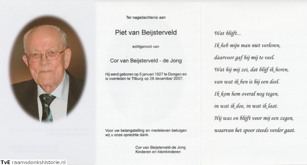Piet van Beijsterveld  Cor de Jong