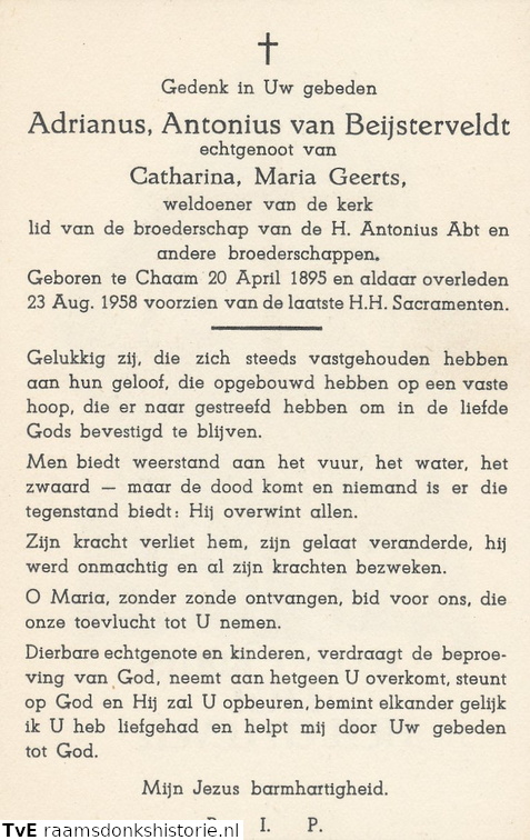 Adrianus Antonius van Beijsterveldt Catharina Maria Geerts