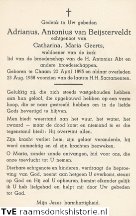 Adrianus Antonius van Beijsterveldt Catharina Maria Geerts