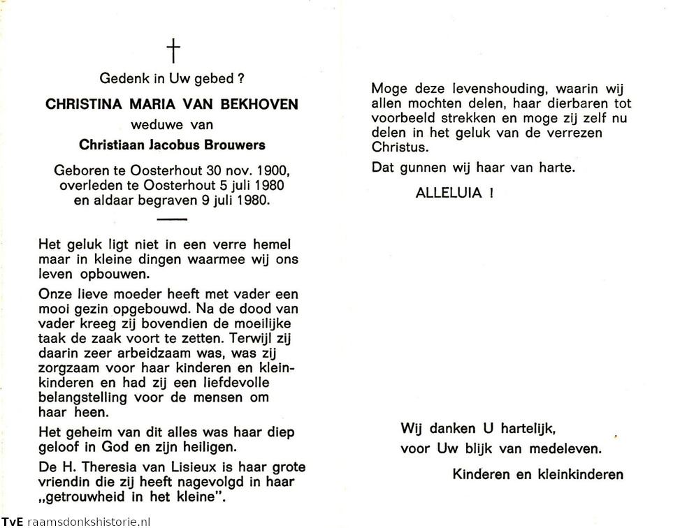 Christina Maria van Bekhoven Christiaan Jacobus Brouwers