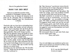 Hans van den Belt W.G. Klupell