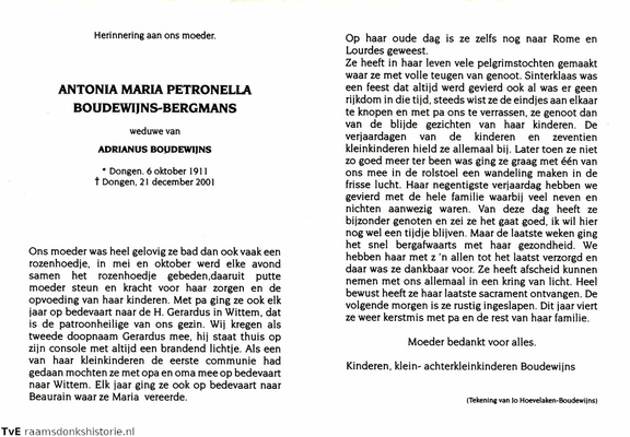 Antonia Maria Petronella Bergmans Adrianus Boudewijns