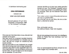 Dina Bergmans Wim van der Made
