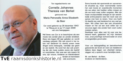 Cornelis Johannes Theresia van Berkel  Maria Petronella Anna Elizabeth de Beer
