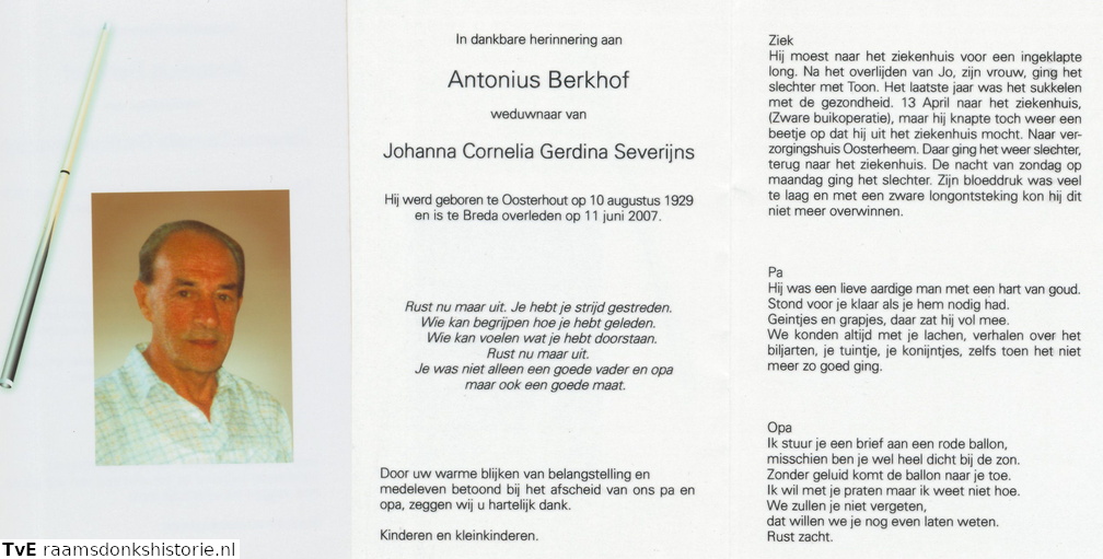Antonius Berkhof Johanna Cornelia Gerdina Severijns