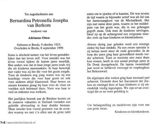Bernardina Petronella Josepha van Berkom Adrianus Otten