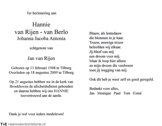 Johanna Jacoba Antonia van Berlo Jan van Rijen