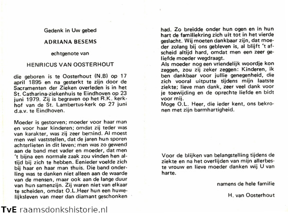 Adriana Besems Henricus van Oosterhout